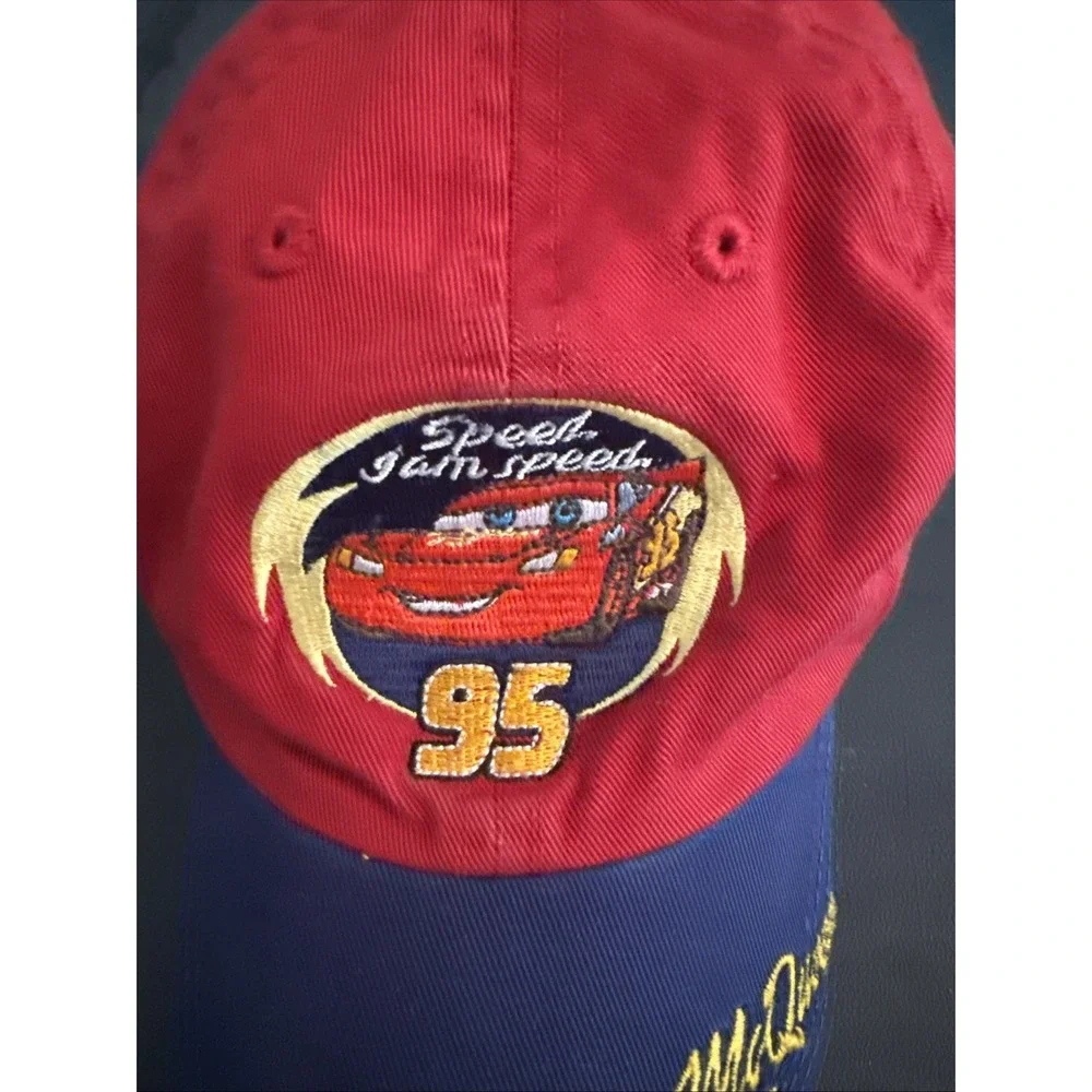 Disney Pixar Cars Boys‎ Hat Lightning McQueen Blue Gray Red Adjustable Cap XS